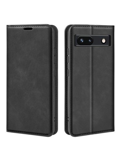 Калъф от еко кожа тип портмоне за Google Pixel 7a - черен