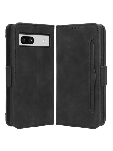 Калъф от еко кожа тип портмоне за Google Pixel 7a - черен
