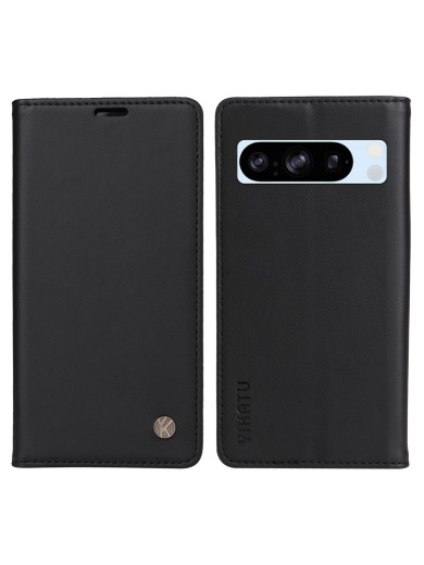 Калъф за телефон от еко кожа тип портмоне за Google Pixel 8 Pro - черен
