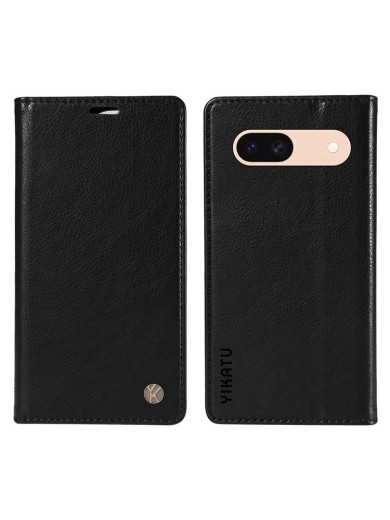 Калъф от еко кожа тип портмоне за Google Pixel 8a - черен