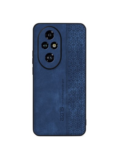 Противоплъзгащ се тънък гръб от еко кожа за Honor 200 - син