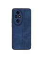 Противоплъзгащ се тънък гръб от еко кожа за Honor 200 - син