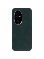 Устойчив на надраскване предпазен гръб от еко кожа за Honor 200 - зелен