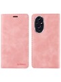 Калъф от еко кожа тип портмоне с RFID  блокираща технология за Honor 200 - розов