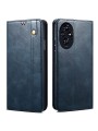 Калъф от еко кожа тип портмоне за Honor 200 - син