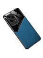 Предпазен гръб с покритие от еко кожа за Honor 200 Lite - син