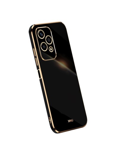 Предпазен удароустойчив гръб с галванизирана рамка за Honor 200 Lite - черен