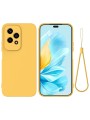 Предпазен удароустойчив силиконов гръб с каишка за Honor 200 Lite - жълт