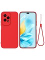 Предпазен удароустойчив силиконов гръб с каишка за Honor 200 Lite - червен