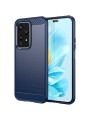 Мек предпазен гръб с текстура на карбонови влакна за Honor 200 Lite - син