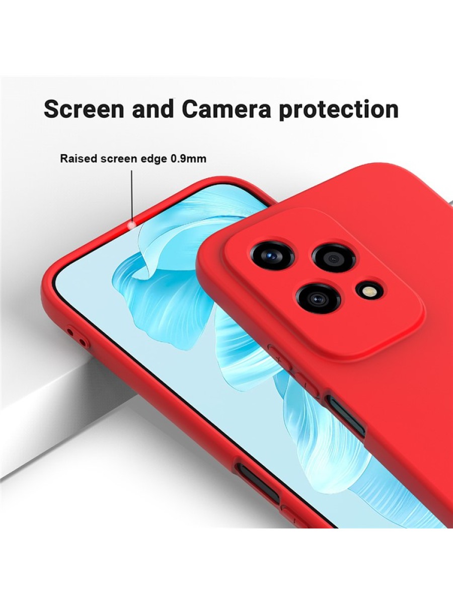 Предпазен удароустойчив силиконов гръб с каишка за Honor 200 Lite - червен