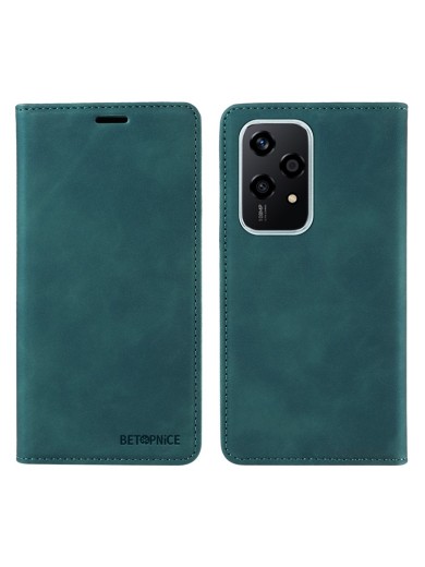 Калъф от еко кожа тип портмоне с RFID  блокираща технология за Honor 200 Lite - зелен