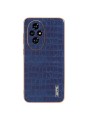 Предпазен гръб от еко кожа с крокодилски шарки за Honor 200 Pro - син