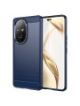 Мек удароустойчив гръб с текстура на карбонови влакна за Honor 200 Pro - син