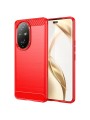 Мек удароустойчив гръб с текстура на карбонови влакна за Honor 200 Pro - червен