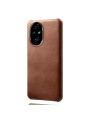 Устойчив на надраскване предпазен гръб от еко кожа за Honor 200 Pro - кафяв