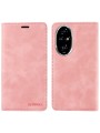 Калъф от еко кожа тип портмоне с RFID  блокираща технология за Honor 200 Pro - розов