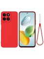 Предпазен удароустойчив силиконов гръб с каишка за Honor 200 Smart - червен