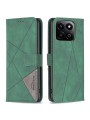 Калъф от еко кожа тип портмоне с геометрични линии за Honor 200 Smart - зелен