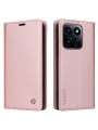 Калъф за телефон от еко кожа тип портмоне за Honor 200 Smart - розов
