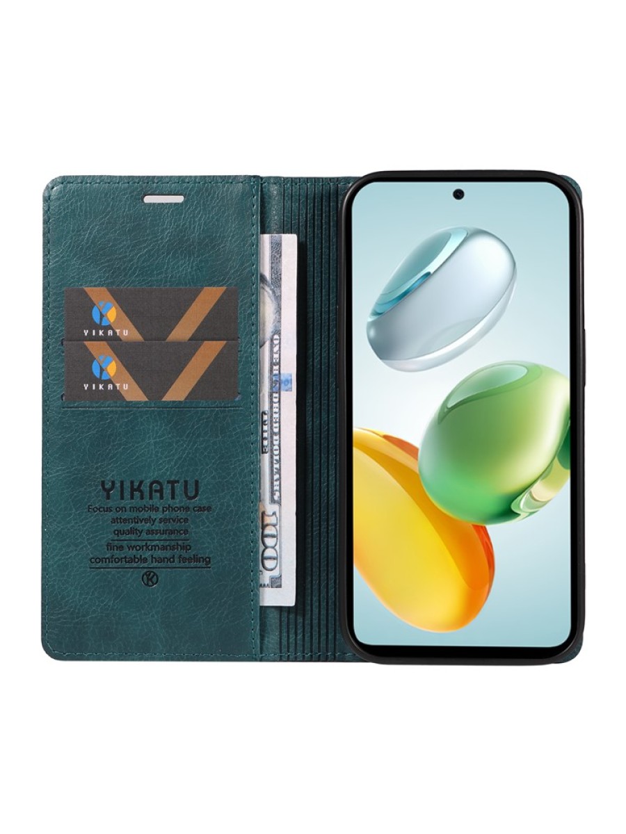 Калъф от еко кожа тип портмоне за Honor 200 Smart - син
