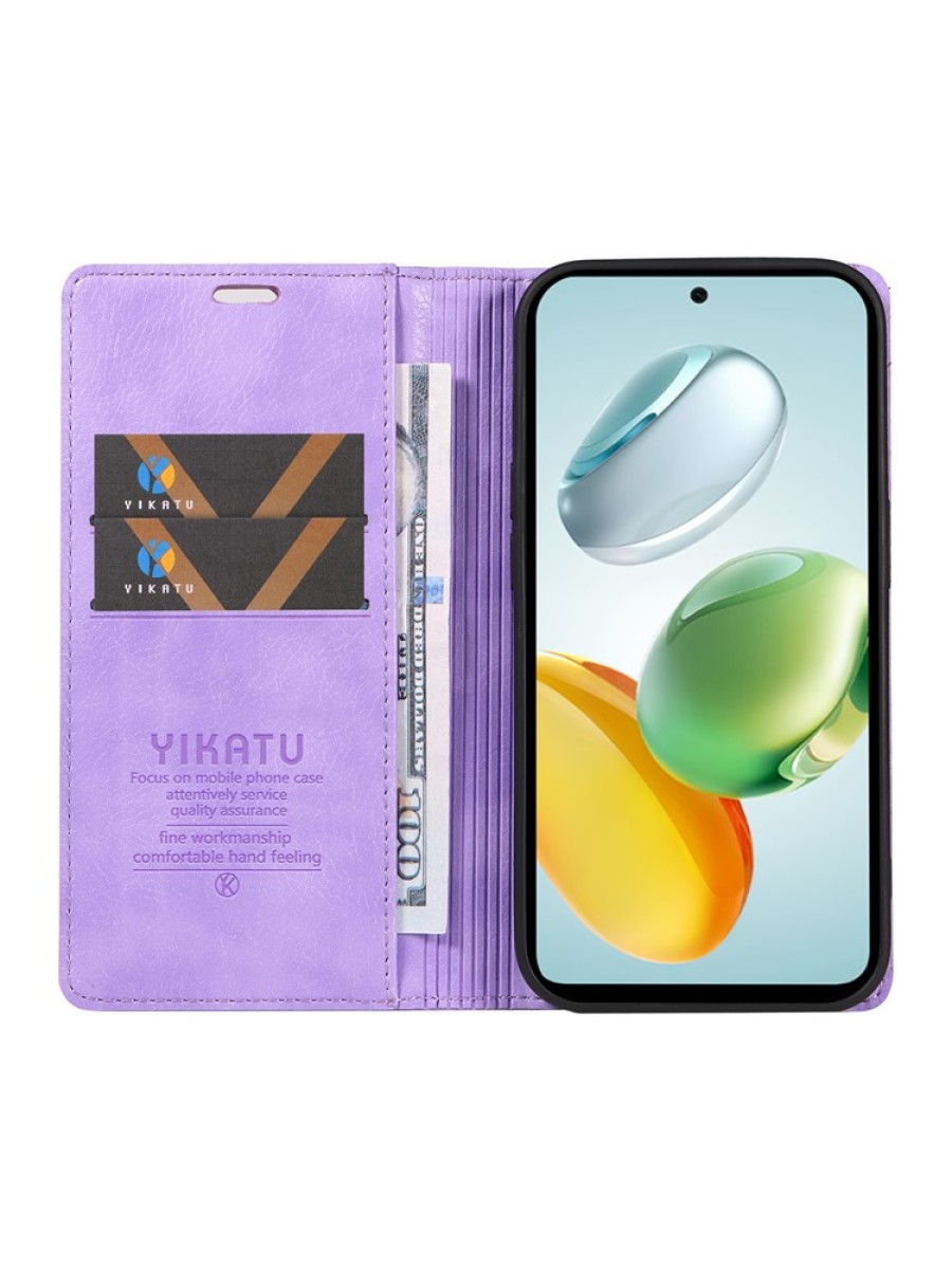 Калъф от еко кожа тип портмоне за Honor 200 Smart - лилав