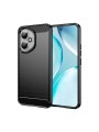 Мек удароустойчив гръб с текстура на карбонови влакна за Honor 400 - черен