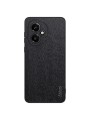 Удароустойчив гръб от еко кожа  с дървесна текстура за Honor 400 - черен