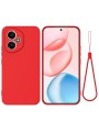 Предпазен устойчив на надраскване силиконов гръб с каишка за Honor 400 - червен