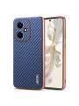Предпазен гръб с галванично покритие и еко кожа за Honor 400 - син