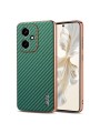 Предпазен гръб с галванично покритие и еко кожа за Honor 400 - зелен