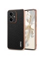 Предпазен гръб с галванично покритие и еко кожа за Honor 400 - черен