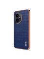Предпазен гръб от еко кожа с крокодилски шарки за Honor 400 - син