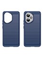 Мек удароустойчив гръб с текстура на карбонови влакна за Honor 400 - син