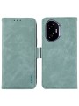 Калъф от еко кожа тип портмоне с RFID блокиране за Honor 400 - син
