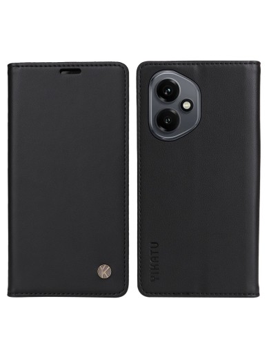 Калъф за телефон от еко кожа тип портмоне за Honor 400 - черен