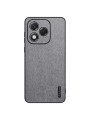 Удароустойчив гръб от еко кожа  с дървесна текстура за Honor 400 Lite - сив
