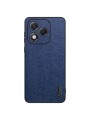 Удароустойчив гръб от еко кожа  с дървесна текстура за Honor 400 Lite - син
