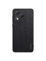 Удароустойчив гръб от еко кожа  с дървесна текстура за Honor 400 Lite - черен