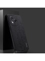 Удароустойчив гръб от еко кожа  с дървесна текстура за Honor 400 Lite - черен