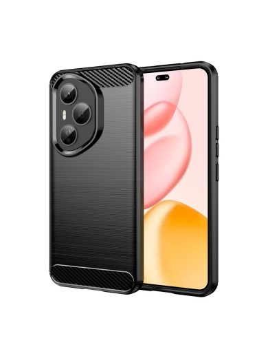 Мек удароустойчив гръб с текстура на карбонови влакна за Honor 400 Pro - черен Мек удароустойчив гръб с текстура на карбонови влакна за Honor 400 Pro - черен
