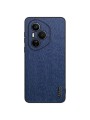 Удароустойчив гръб от еко кожа  с дървесна текстура за Honor 400 Pro - син