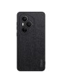 Удароустойчив гръб от еко кожа  с дървесна текстура за Honor 400 Pro - черен