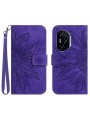 Калъф от еко кожа тип портмоне за Honor 400 Pro - лилав