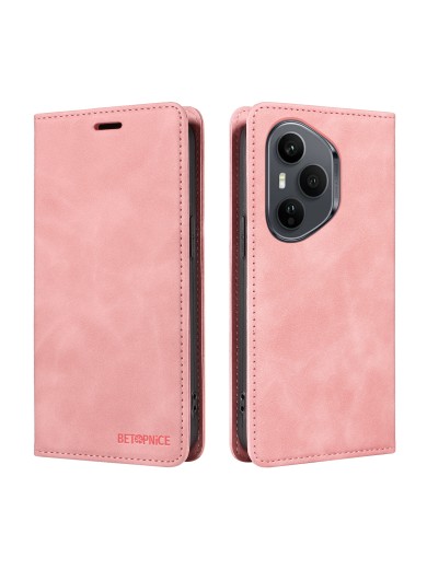 Калъф от еко кожа тип портмоне с RFID блокираща технология за Honor 400 Pro - розов Калъф от еко кожа тип портмоне с RFID блокираща технология за Honor 400 Pro - розов