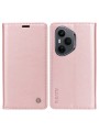 Калъф за телефон от еко кожа тип портмоне за Honor 400 Pro - розов