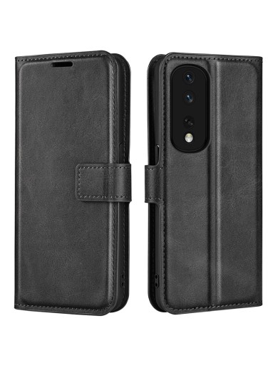 Калъф от еко кожа за телефон тип портмоне за Honor 80 Pro - черен Калъф от еко кожа за телефон тип портмоне за Honor 80 Pro - черен