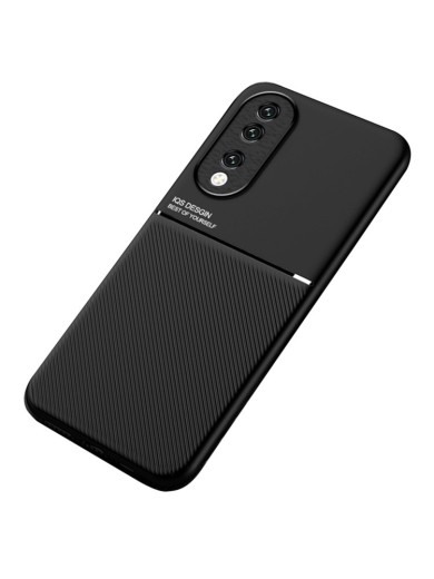 Гръб с покритие от еко кожа за Honor 90 - черен