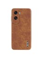 Предпазен гръб от еко кожа с крокодилски шарки за Honor 90 Lite - кафяв