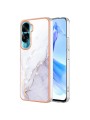 Предпазен удароустойчив гръб с мраморни шарки за Honor 90 Lite - бял